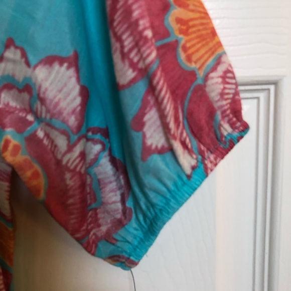 Floral Midi Dress in Blue & Fushia by The Good Journey Sz Small - Picture 5 of 13